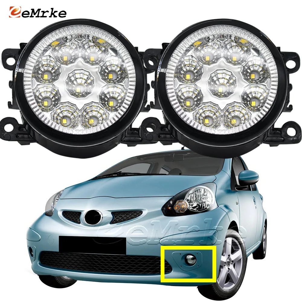 

2x Car Styling for Toyota Aygo 2005 2006 2007 2008 9-Pieces Led Fog Lights Assembly H11 H8 12V Halogen DRL Driving Head Lamp