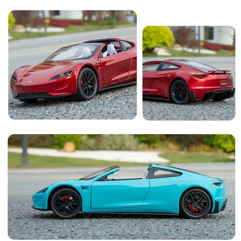 1:24 Tesla Roadster Sport Car Alloy Car Model Diecasts & Toy Vehicles Toy Cars Kid Toys For Children Christmas Gifts Boy Toy