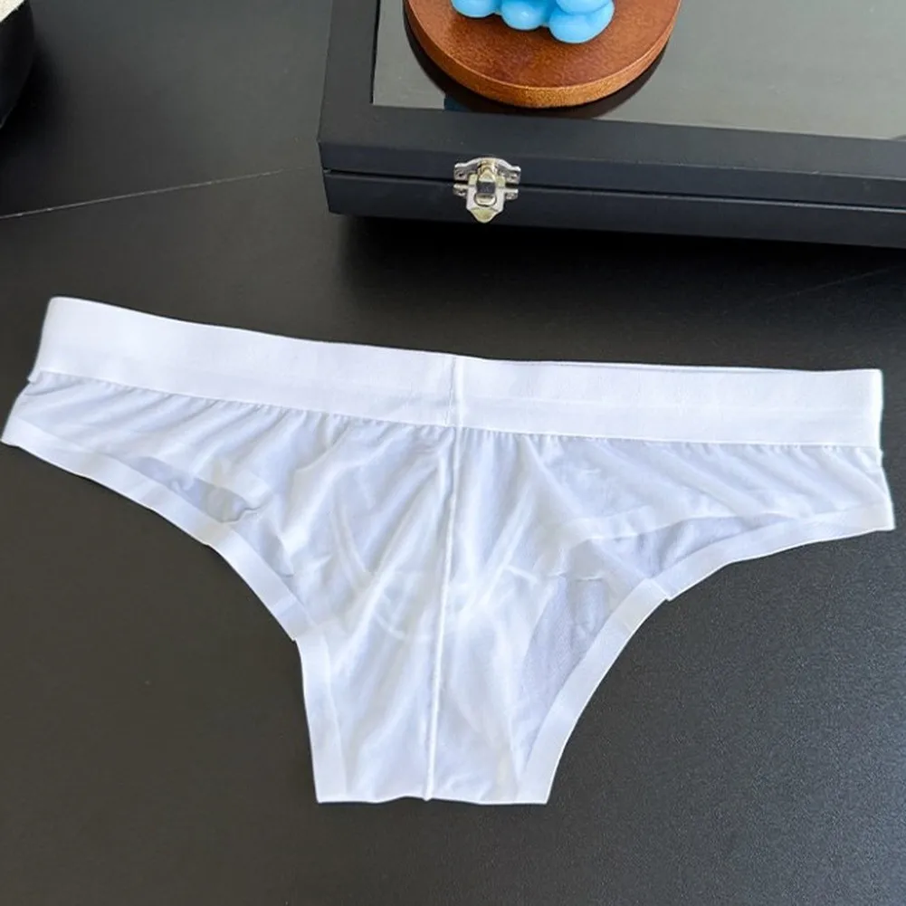 Men's Underwear Transparent Men Briefs Bulge Pouch Sexy Man Bikini Ropa Interior Hombre Ice Silk Mid-rise Underpants Panties