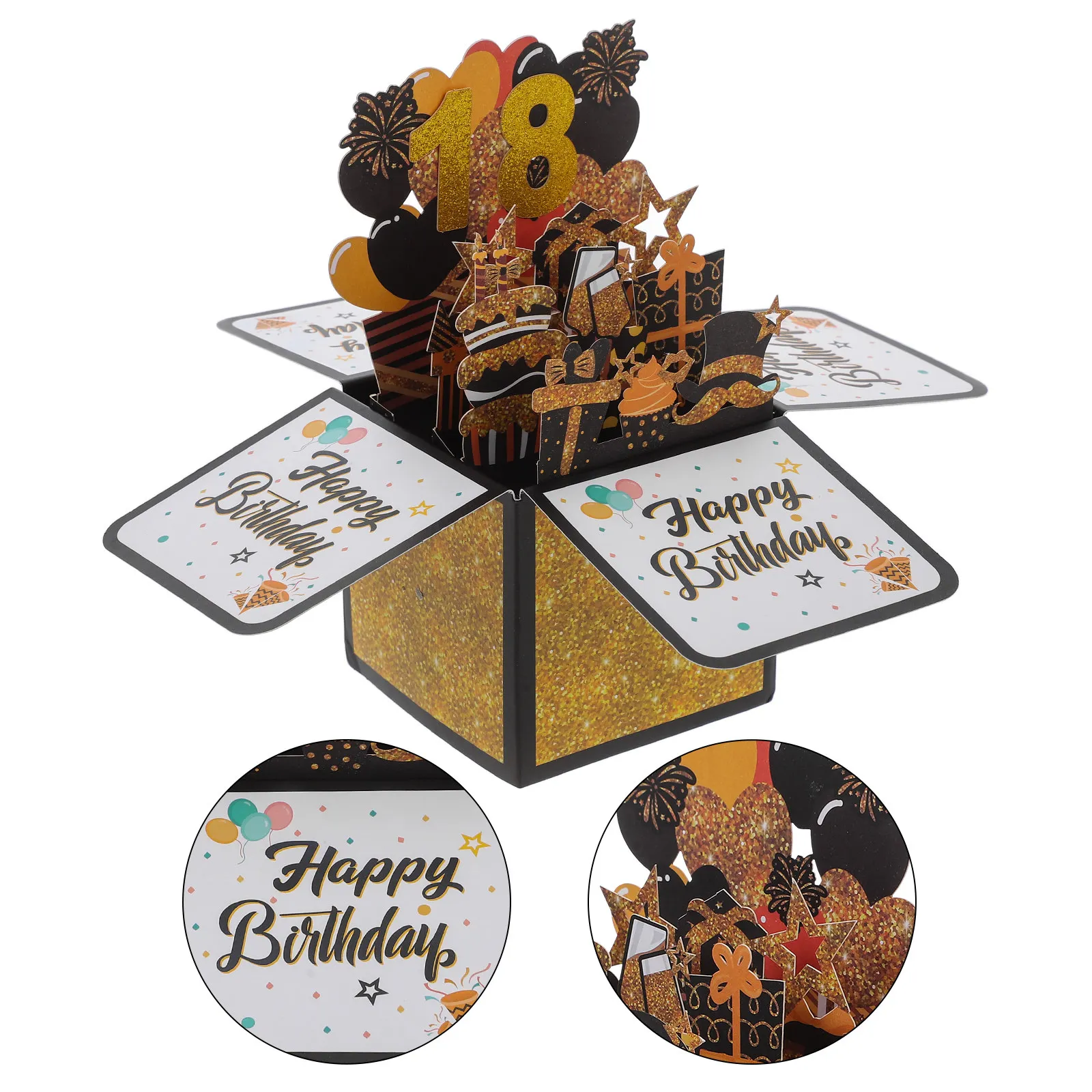 

Pop Up Birthday Cards 3D Paper Greeting Cards Includes Envelopes Blank Inside for Men Women Kids Birthday Party Table