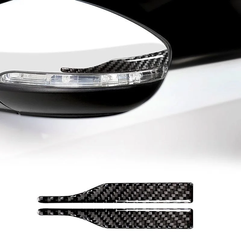 

2PCS Carbon Fiber Mirror Guards,AntiCollision Scratch Proof Strips, Reflective Auto Sticker,Universal Fit Car Accessories black