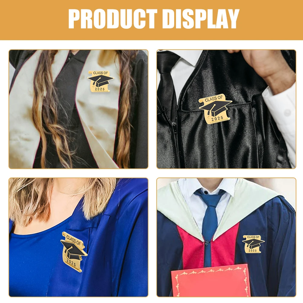 5-delige doktershoed reversspeld broche afstuderen seizoen geheugen foto zinklegering stevig materiaal gepersonaliseerde accessoire geschenken
