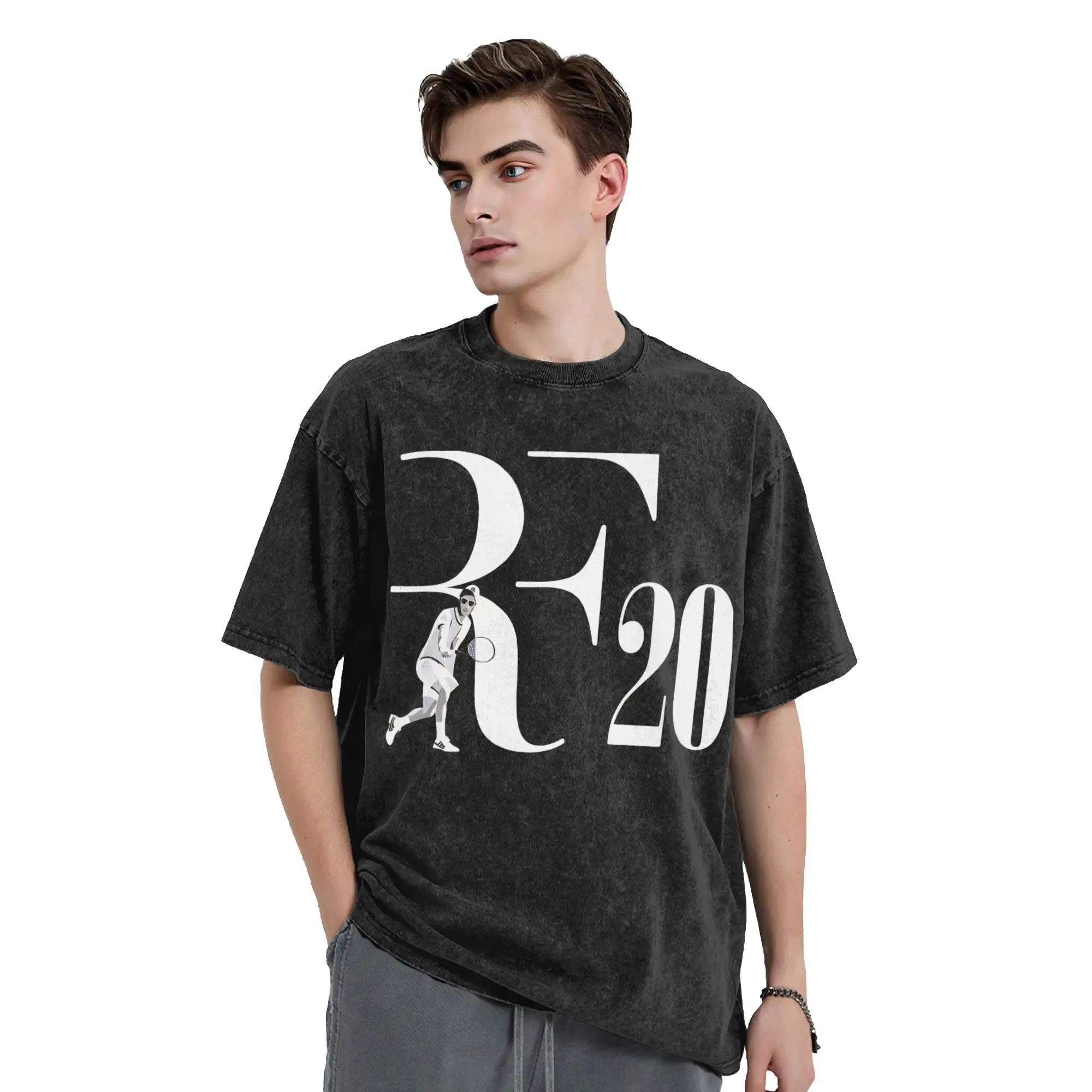 Men Women's T-Shirt RF Roger Federer That Washed T Shirts Trending  Beach Tees Vintage Design Cotton Tops Dropshipping