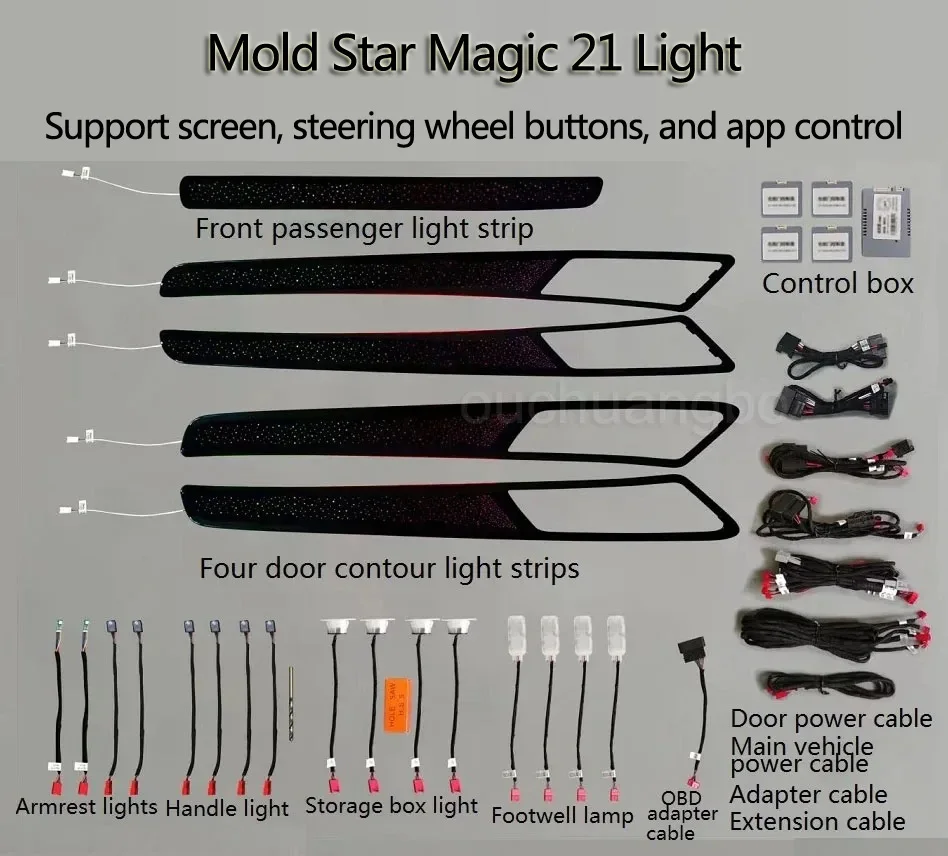 Ouchuangbo LED Ambient Light For VW Golf 7 gti 7.5 Mk7 2013-2021 environmental Atmosphere Lamp Ambientebeleuchtung Kit Backlight