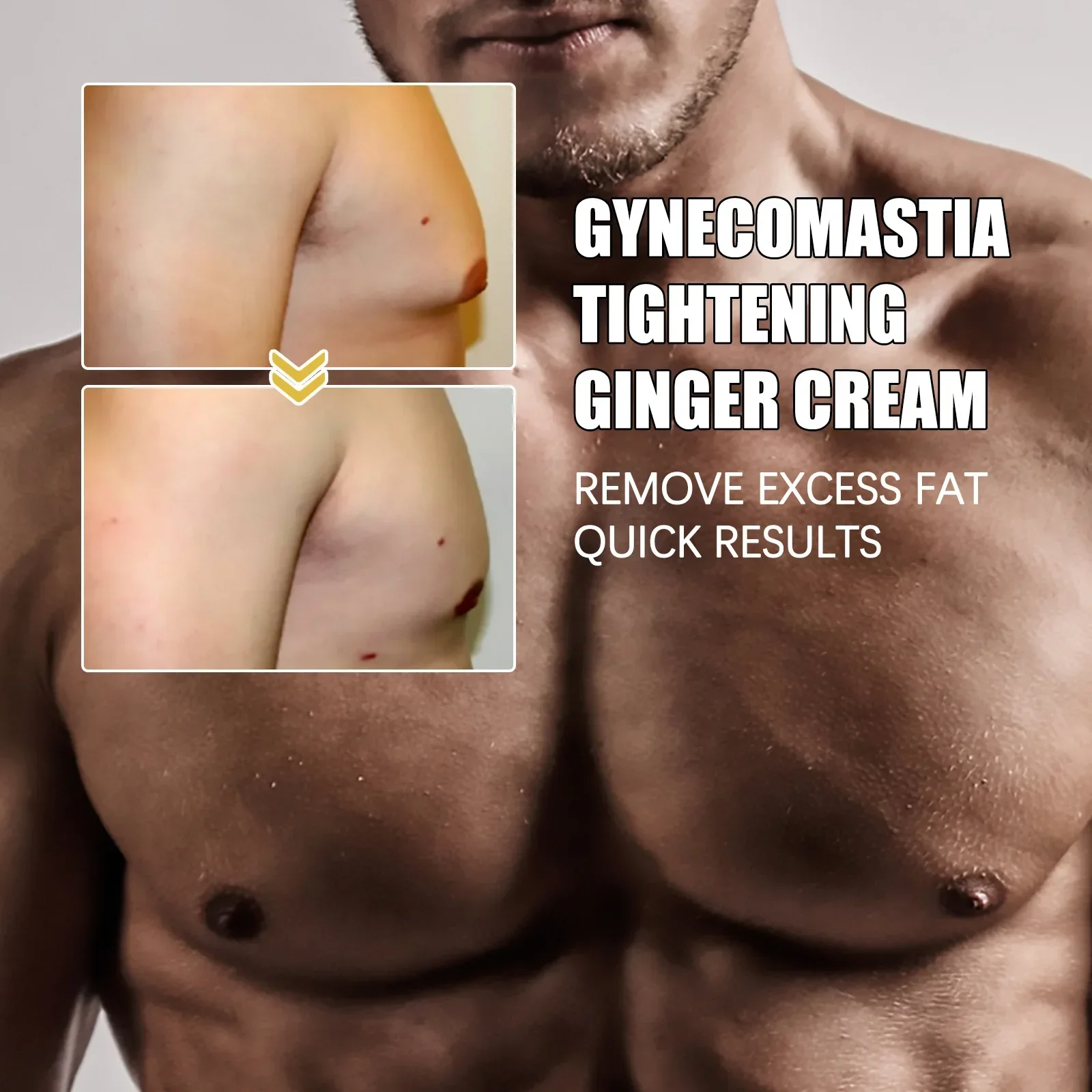 Man Breast Firm Massage Cream Ginger Serum Remove Excess Fat Effective Shrink Chest Gynecomastia Tighten Essence Oil Cream 30ml