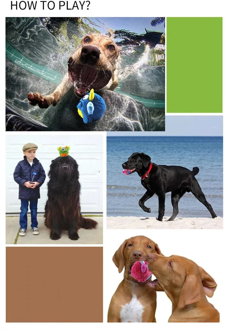 OUZEY Squeaker Dogs Balls Toy Bite Resistant Plush Toys For Small Dogs Interactive Chew Ball Toys Pets Training Accessories