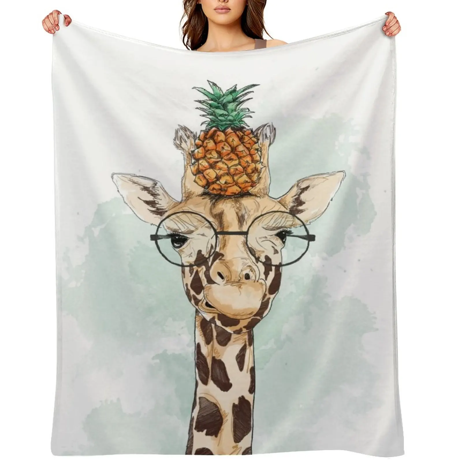 Pineapple Giraffe Throw Blanket valentine gift ideas Stuffeds sofa bed Luxury Designer Blankets