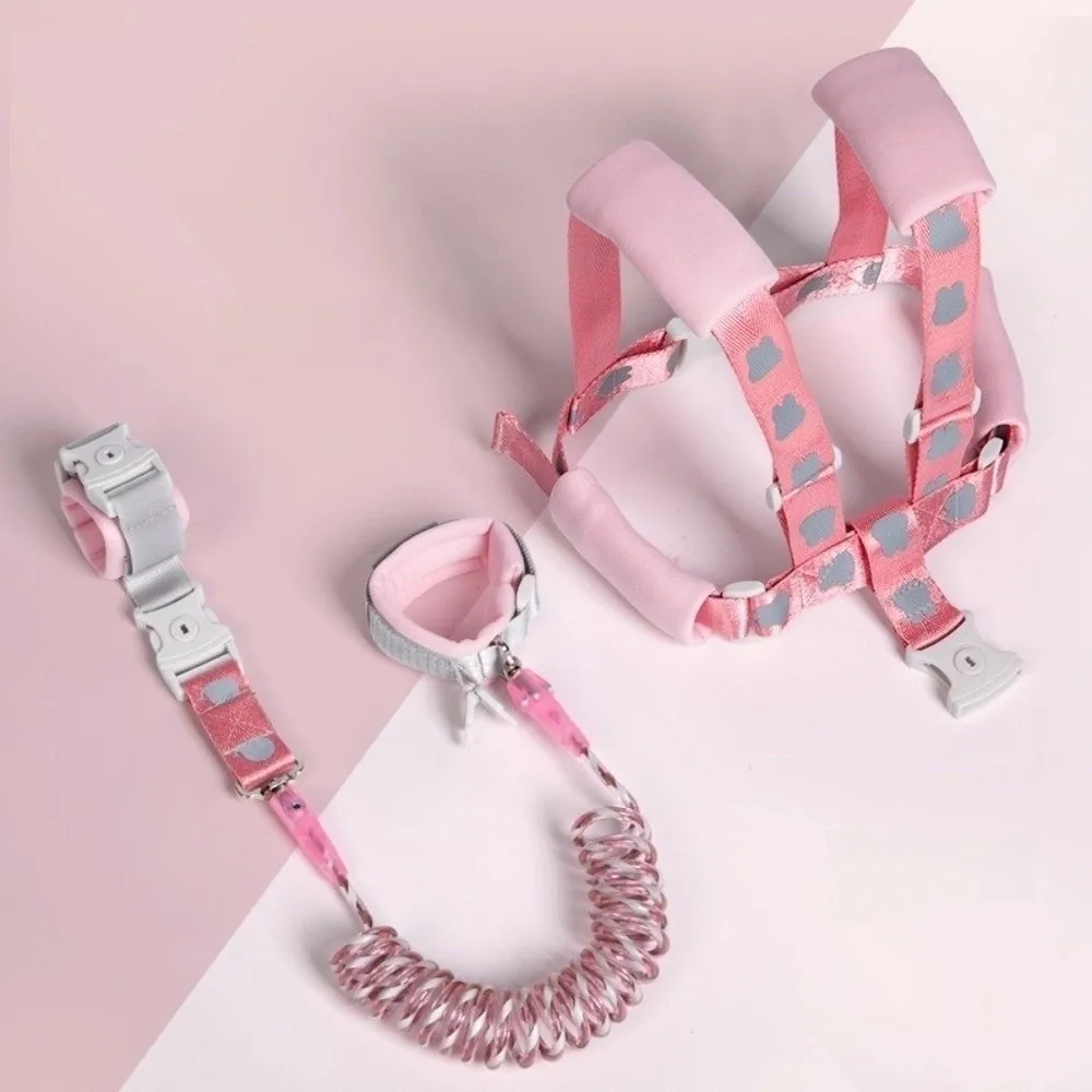 สายรัดข้อมือเด็กสะท้อนแสงป้องกันการสูญหายสายรัด 2in1 และสร้อยข้อมือเด็กเดินสายรัดนิรภัย 1.5/2/2.5 ม. เข็มขัดป้องกันการสูญเสียเด็กน่ารัก