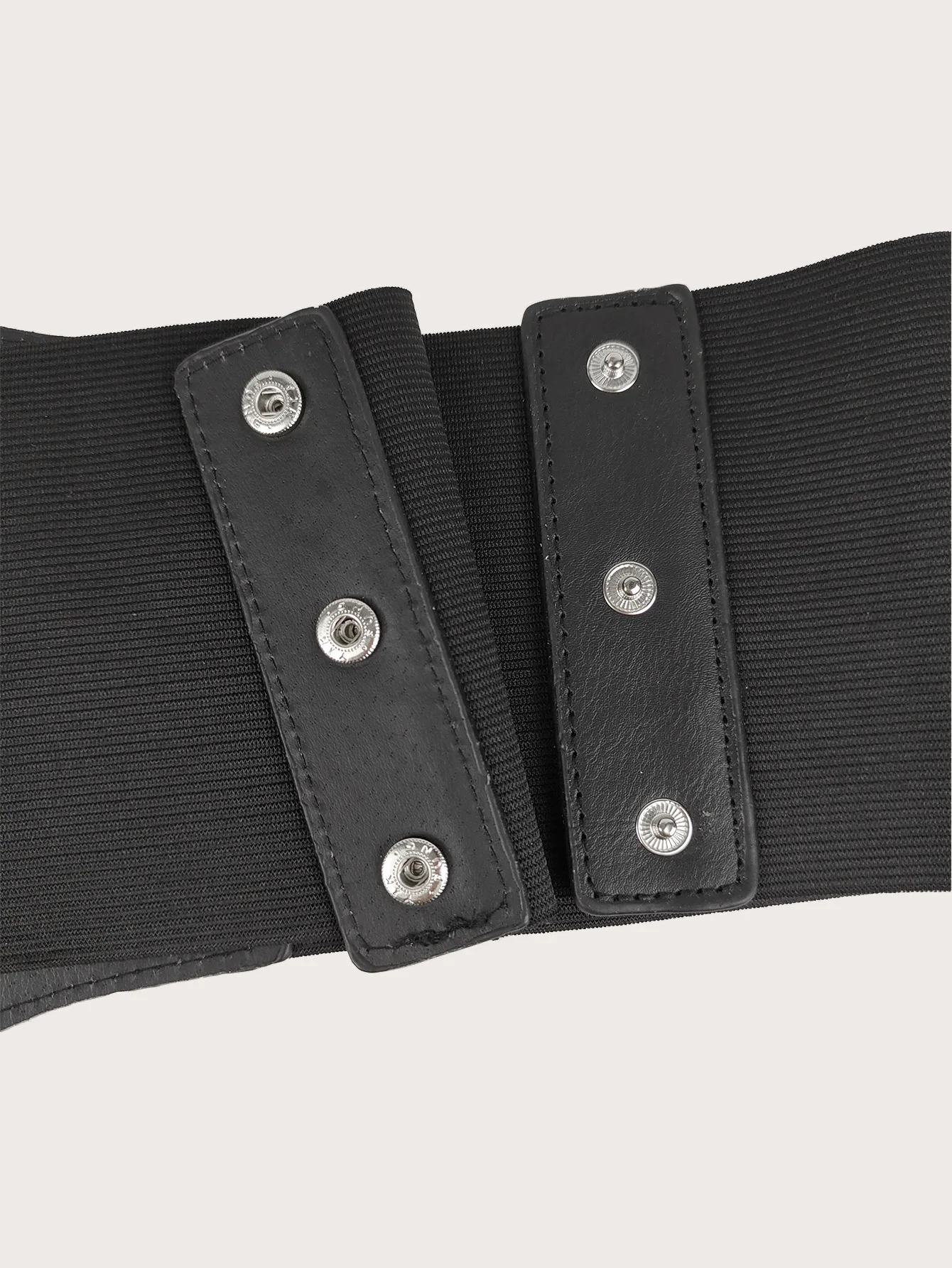 واسعة Y2K الأسود مطاطا مصمم أحزمة للنساء عالية الجودة الإناث الخصر القوطي برشام تمتد مشد حزام فستان Cummerbunds كبير