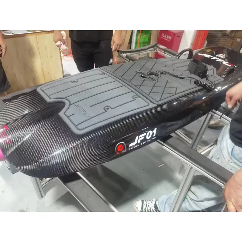 JetFly 01 Beginner Grade Electric Carbon Fiber Jet Surfboard Battery-Powered Boarding with Surfboard Fins for Water Sports