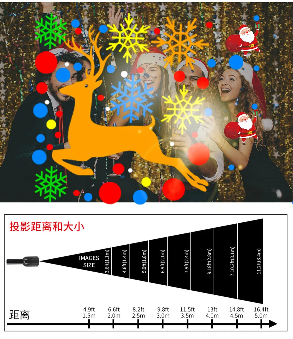 LED Snowflake Christmas Projection Light Holiday Lighting Laser Christmas Party Garden Yard Decoration