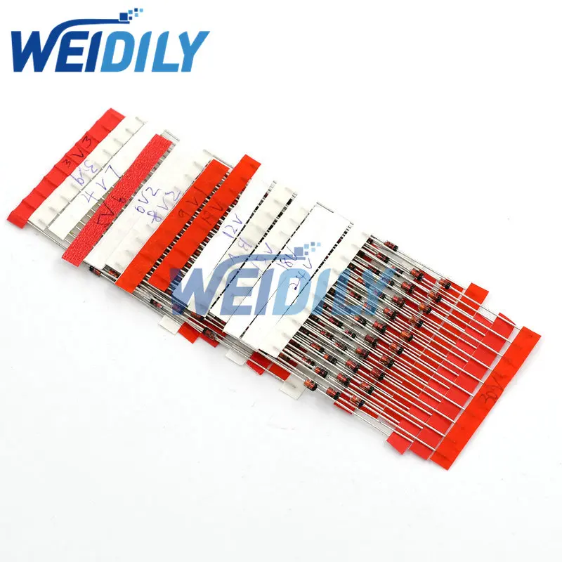 140PCS=14values*10pcs 1W Zener Diode kit DO-41 3.3V-30V Component DIY Kit New