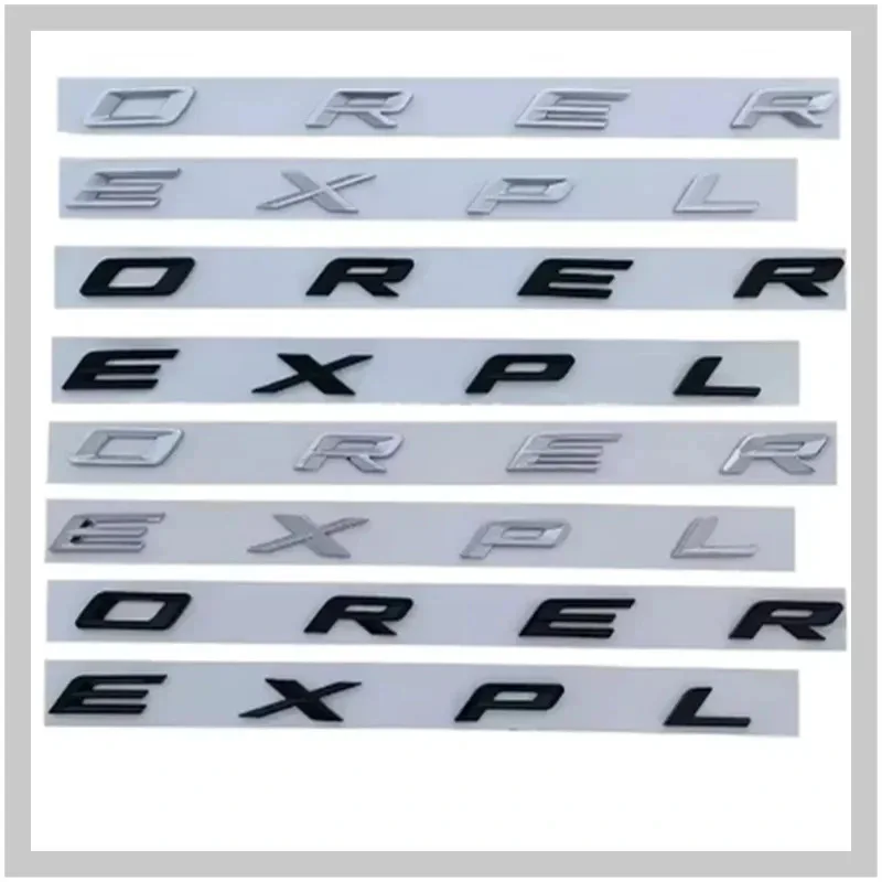 

3D ABS Chrome Black Letters Explorer Logo Car Front Hood Emblem Bonnet Badge Sticker For Explorer 2011-2021