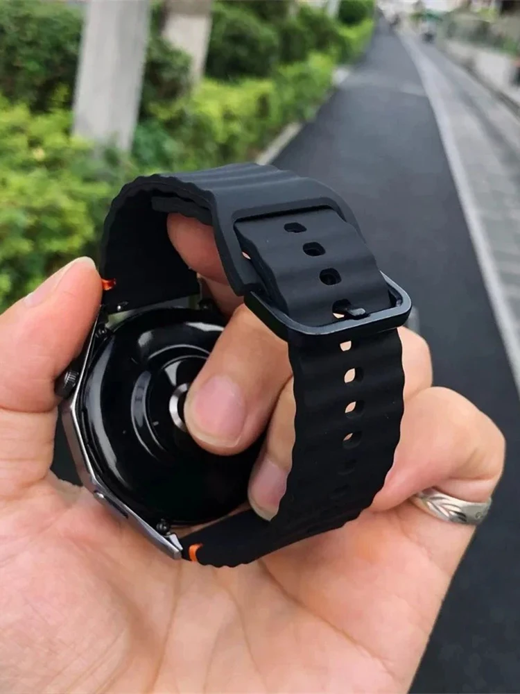 20 mm 22 mm Uhrenarmband für Huami Amazfit BALANCE Band GTR 4 2 2E GTR3 Pro/GTS 4/2 Mini GTS 3/Bip 3 Pro 4/5 Silikon-Wellenarmband – Detail 7