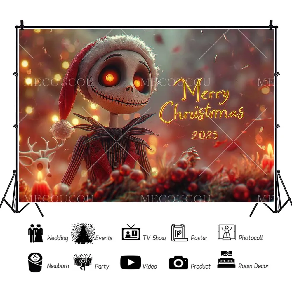 ديزني كارتون كابوس عيد الميلاد مخصصة الأسرة حزب غرفة الديكور خلفية يقدم صورة التصوير استوديو الدعائم #4