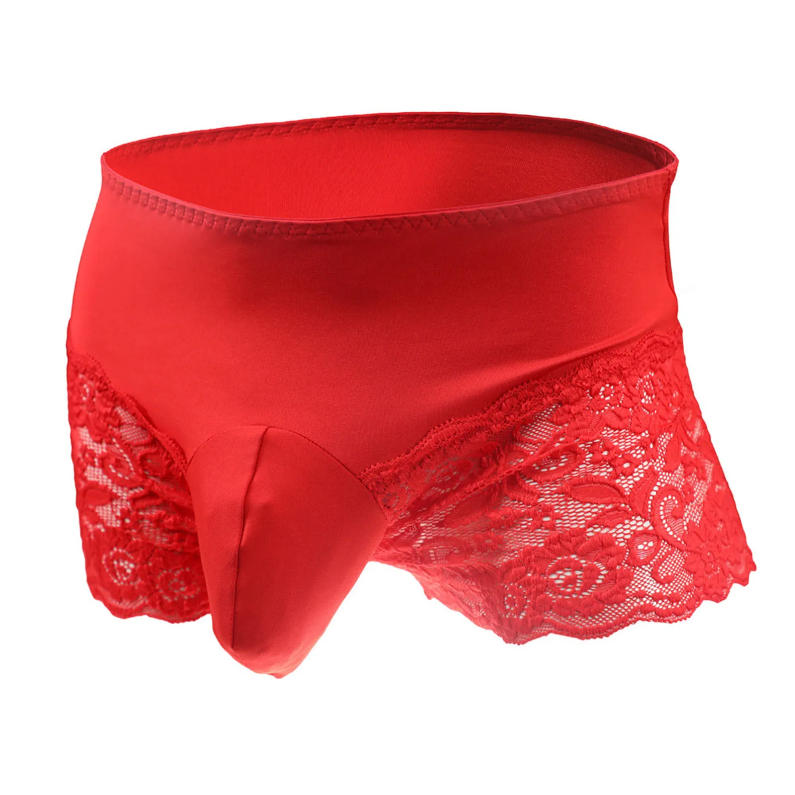 

Men's Panties Erotic Sexy Lingerie Low Waist Sissy Male Gay Underwear See-through Lace Mini Skirt with Bulge Pouch G-strings