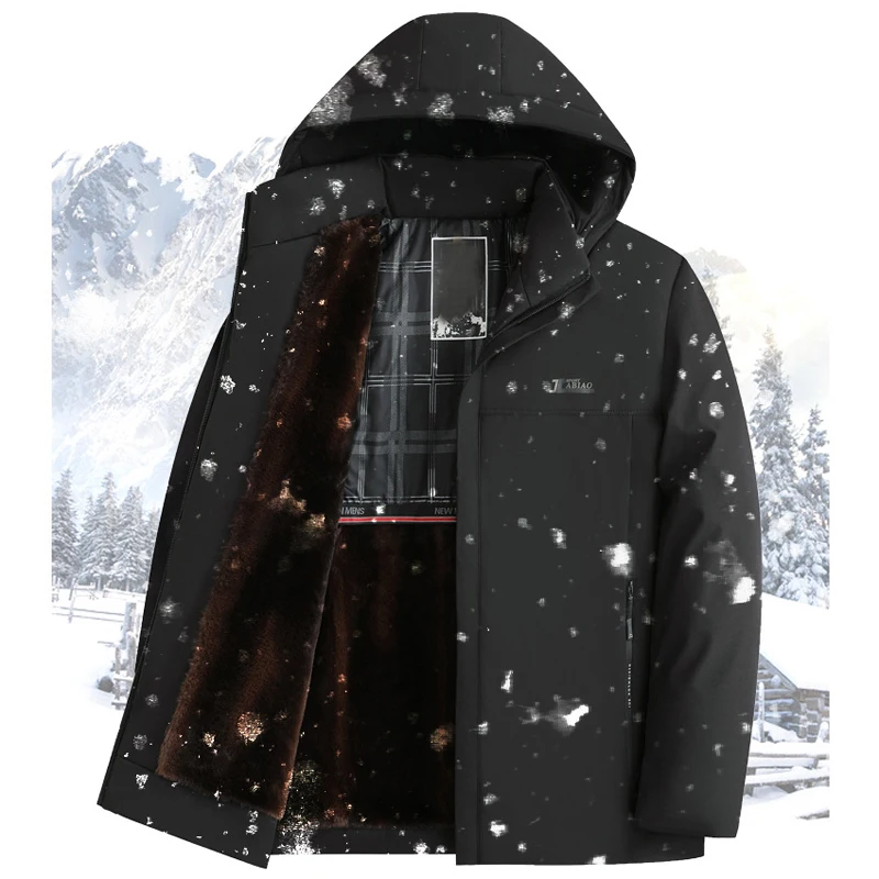 

Thermal Warm Men's Winter Jacket Hooded Padded Parka Coat Men Women Winter Jacket Overcoat Men's Winter Coat Windproof Outerwear