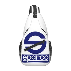 SPARCO-Logo Car Racing Club Vintage Sling Backpack Sling Bag Hiking Travel Chest Bag Daypack Men Crossbody Backpack Shoulder Bag