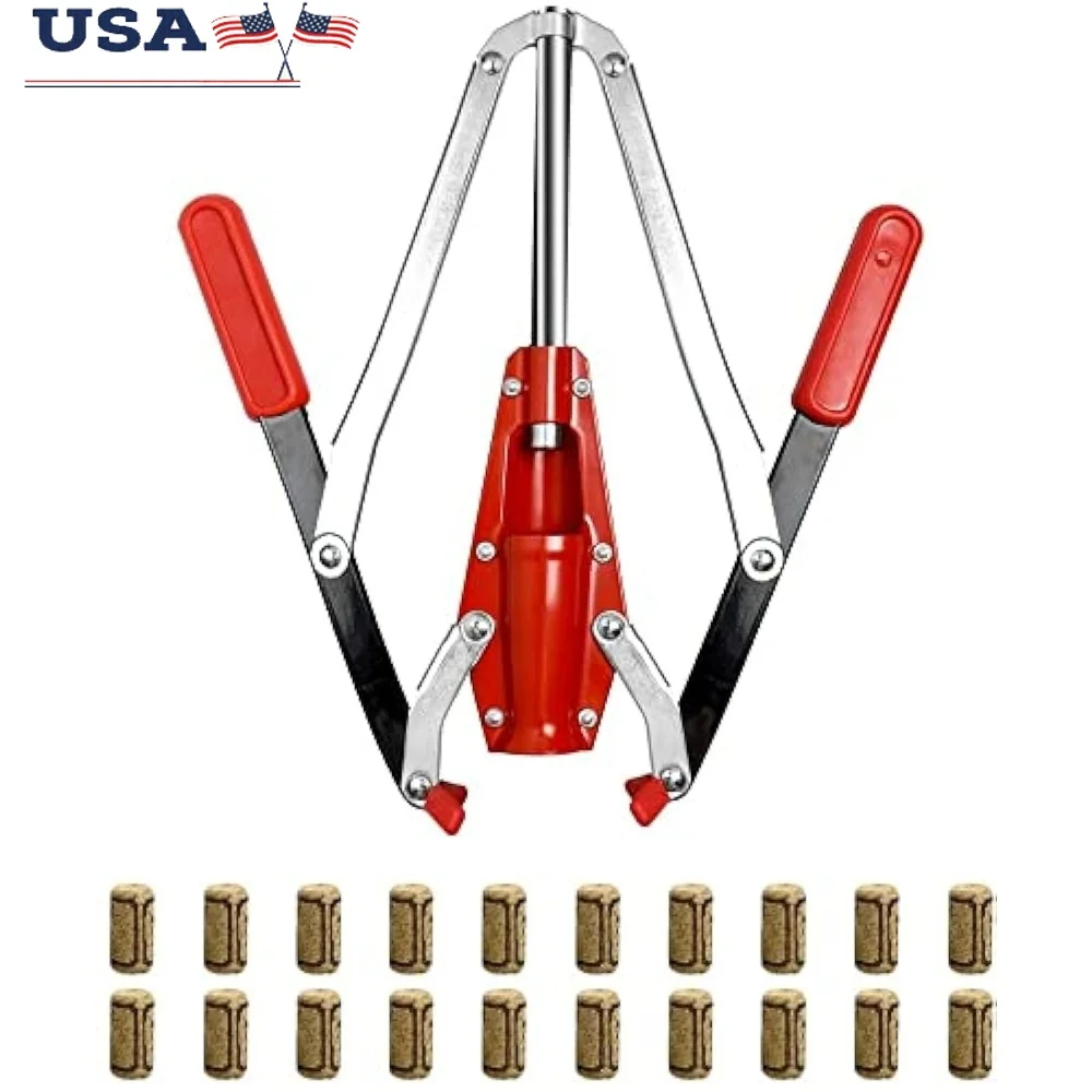 

Double Lever Hand Corker Tool with 20 Wine Corks Standard Wine Belgian Beer Synthetic Corks Durable Easy Use