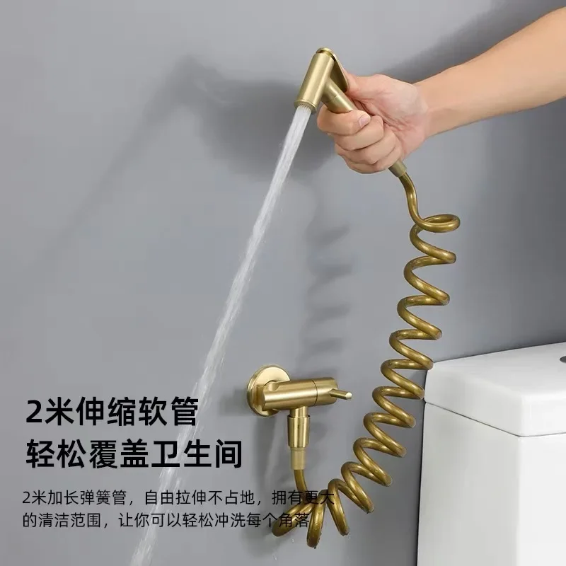 Brushed Rose Gold Brass Handheld Toilet Bidet Sprayer Bath Accessories Black Bidet Faucet for Bathroom Sprayer Shower Head Self