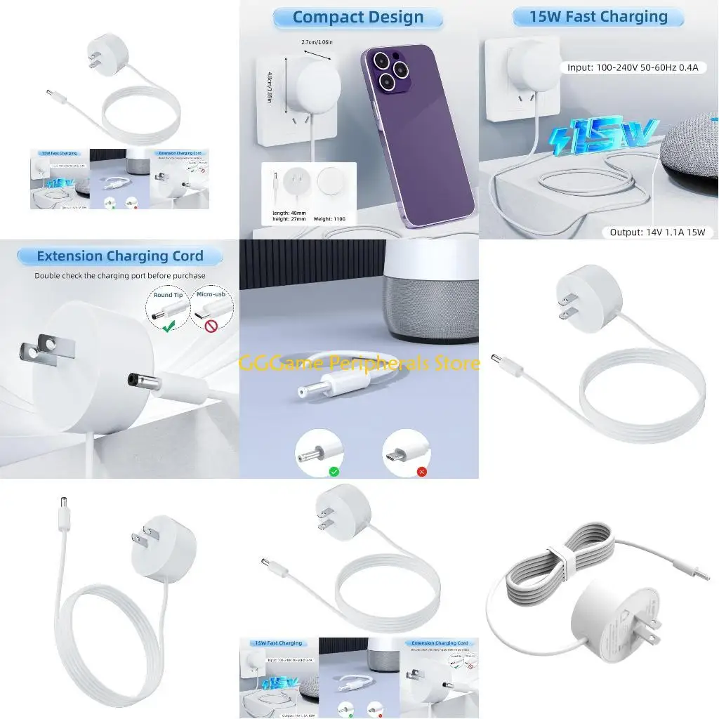 

U55B Universal Travel Adapter for Home Nest Hub/Mini Speaker 15W 14V 1.10A