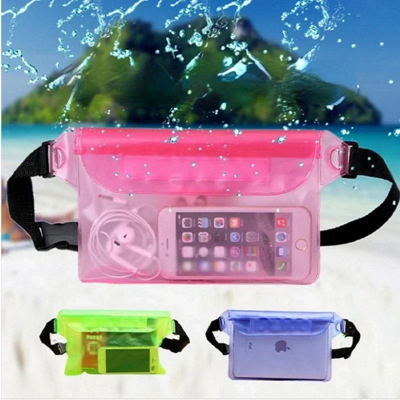 Waterproof Swimming Bag Skiing Drifting Diving Shoulder Waist Pack Bag Underwater Mobile Phone Bags For Beach Boat water Sports