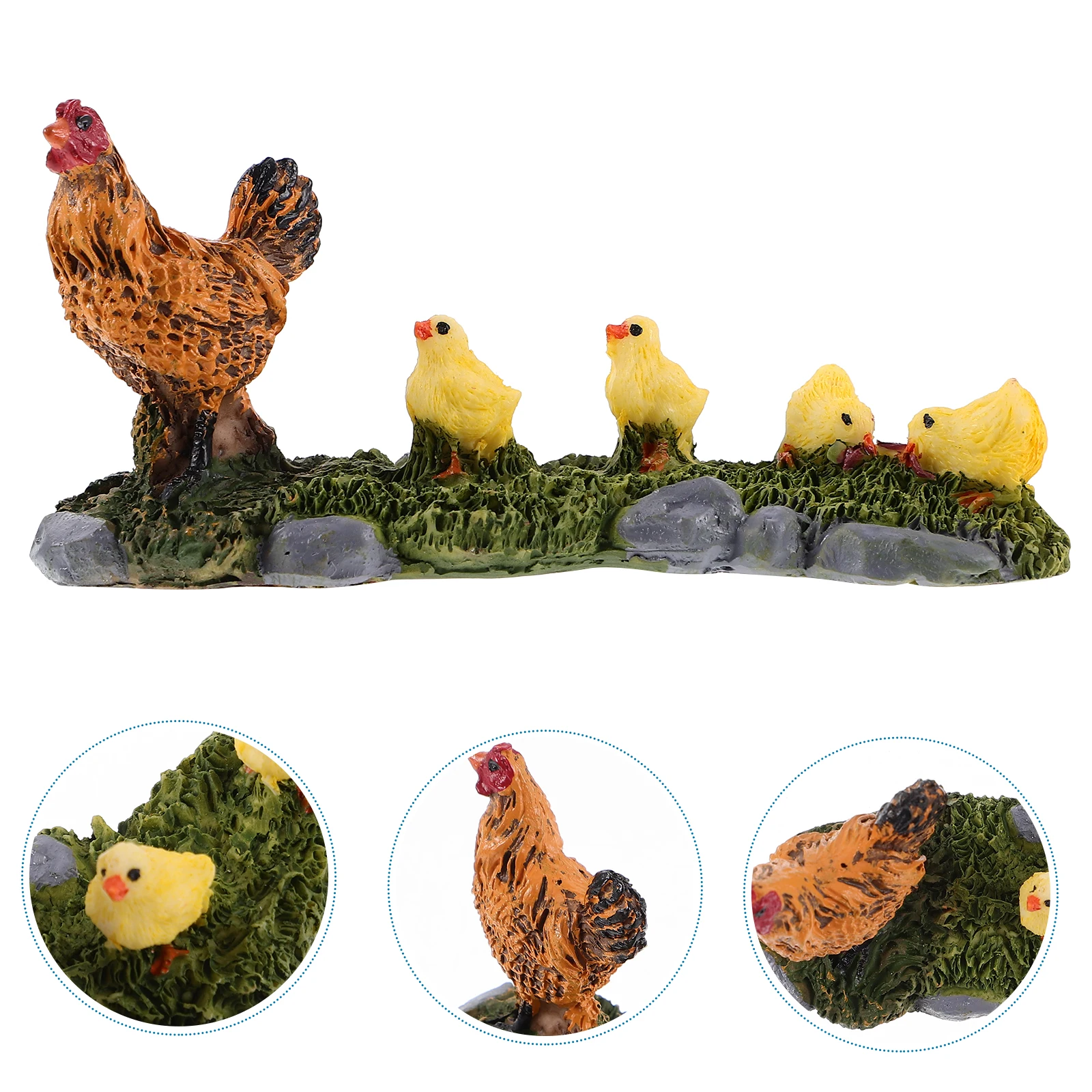 

Simulated Hen Ornaments Outdoor Chicken Decor Statues for outside Figurines Miniature Yard Decorations Home Resin