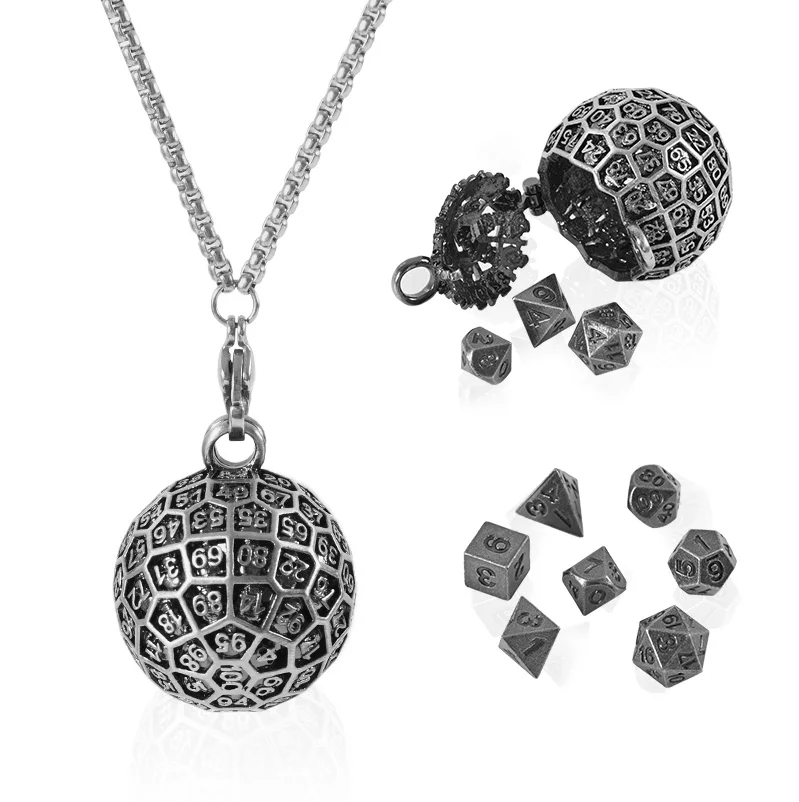 

Mini DND Dice Set, 7PCS Tiny D&D Dice with D100 and Hollow Metal Dice Case, for Dungeons and Dragons, TRPG, Portable Dice Set