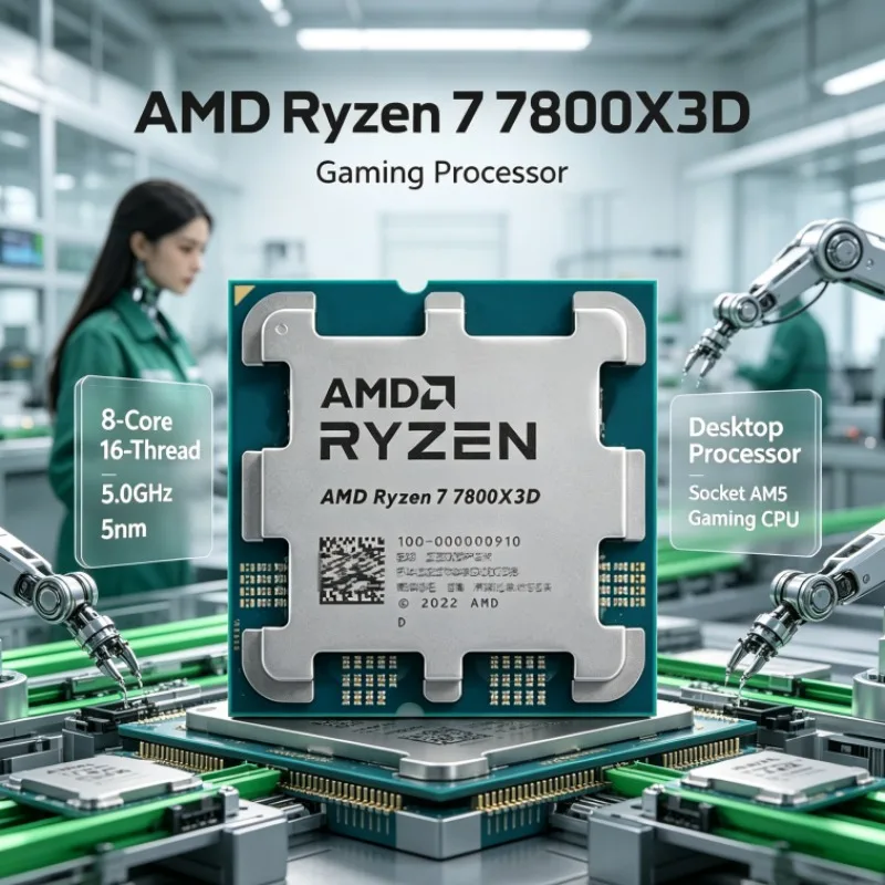 AMD Ryzen 7 7800X3D AM5 CPU 8-Core 16-Thread 5nm 5.0GHz 96M Cache Desktop Processor 100-100000910