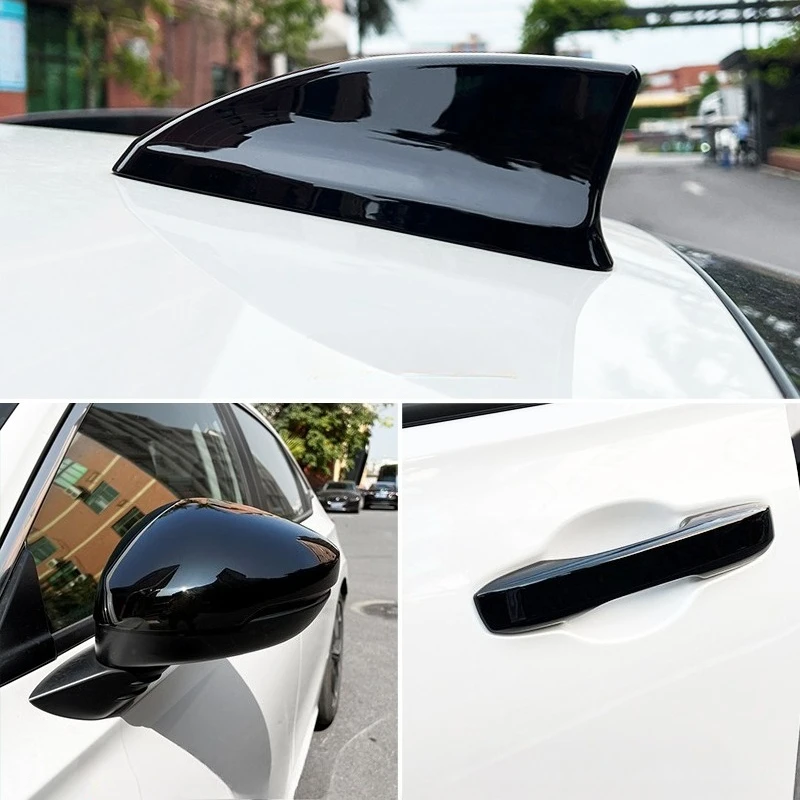 

Для Honda Civic 11th 2022-2025 Седан Хэтчбек Тип R Si Гибридные аксессуары Глянцевая черная внешняя отделка Наклейка на дверную ручку