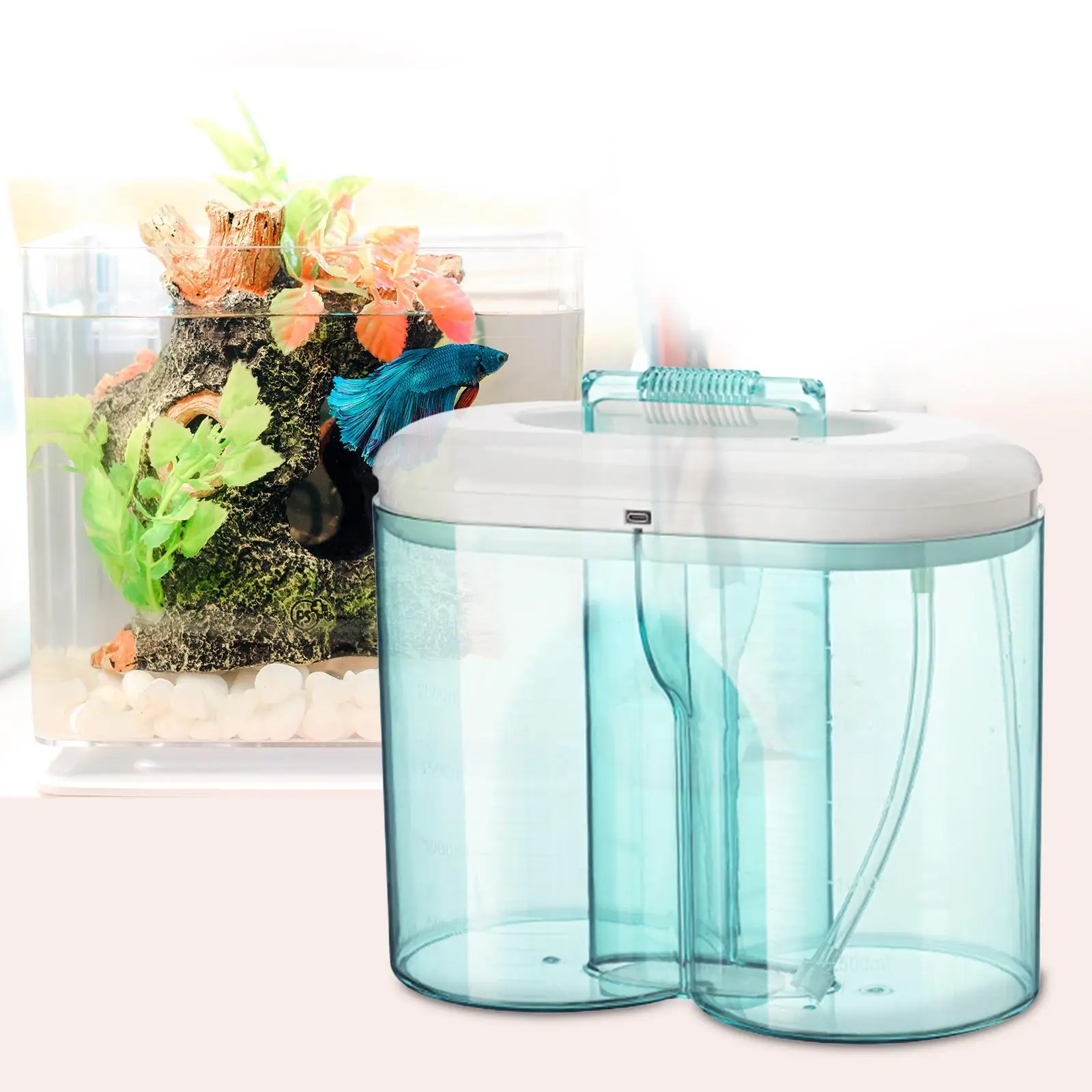 Fish Tank Water Exchanger Cleaning Tools Automatic Portable Detachable Rechargeable 3000ml Aquarium Water Changer Sand Washer