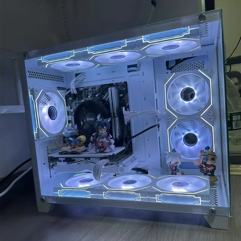 Rx580/rx590 placa gráfica silenciosa grande ventilador dp + interface hdmi 230mm placa gráfica de computador independente acessórios de mesa para jogos