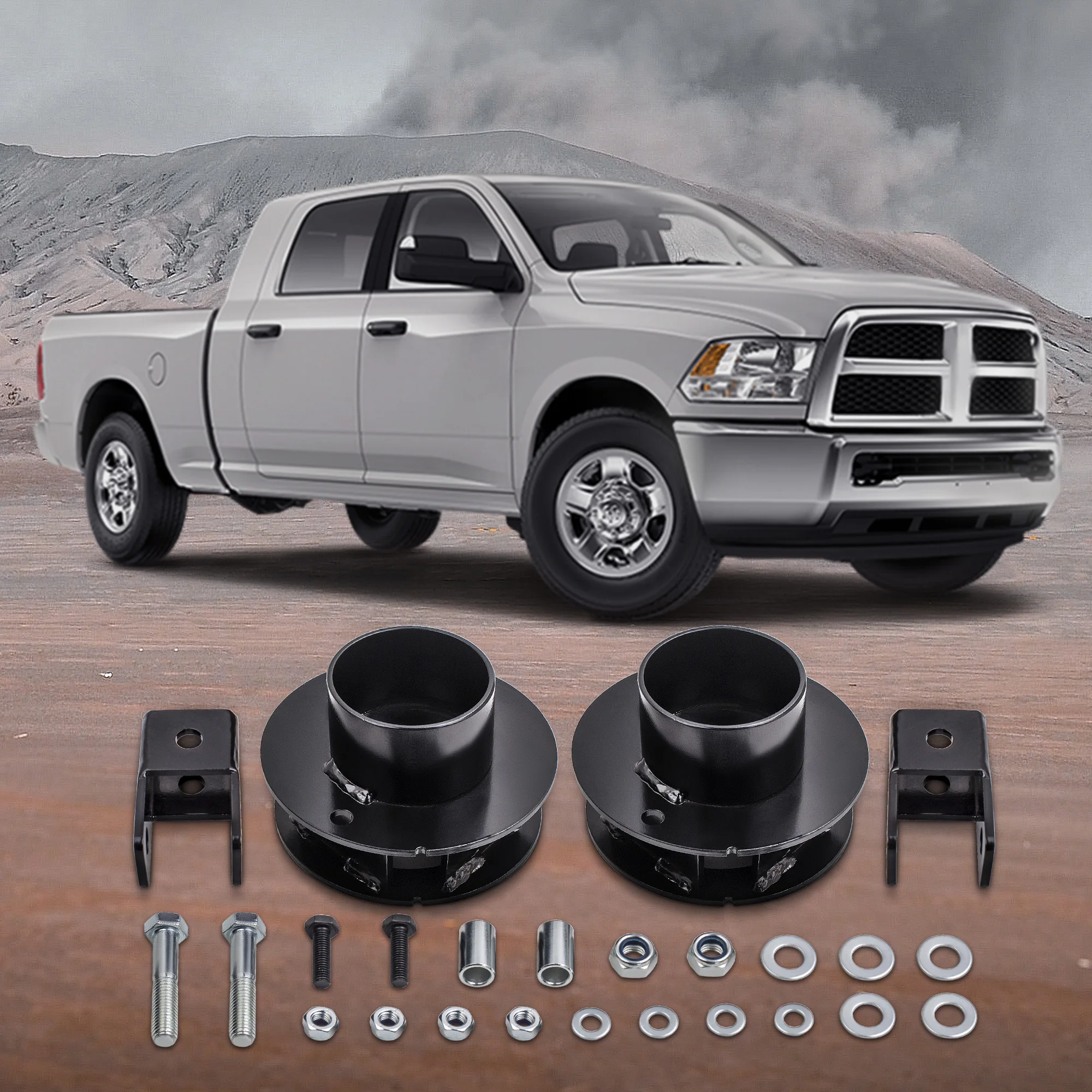 Front 2.5in Leveling Lift Kit + Shock Extenders for Dodge Ram 3500 2013-2022