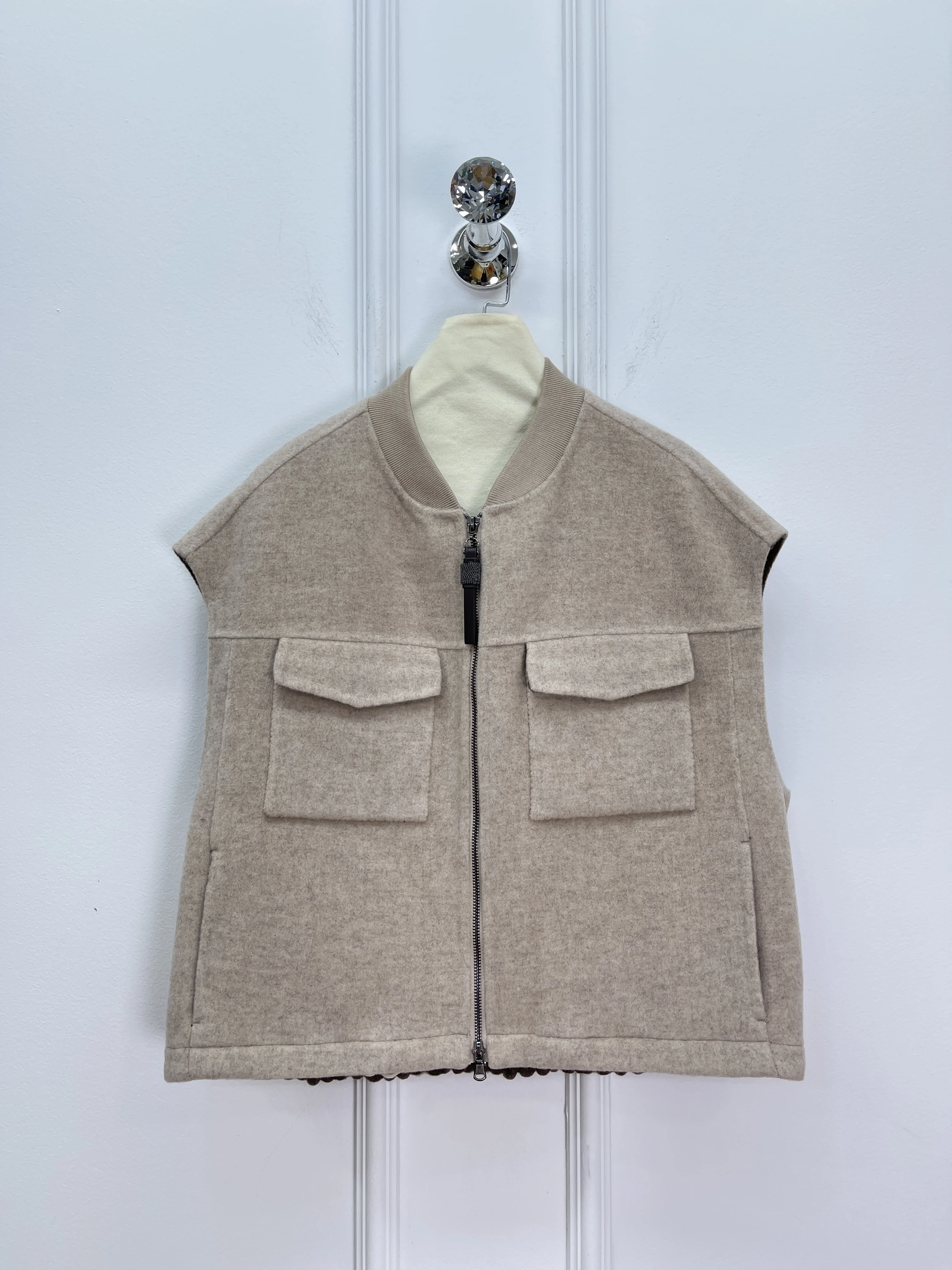 

2025 Autumn/Winter New High-Quality Zippered Initial-Shear Wool Cardigan For Women, Retro Casual Jacket