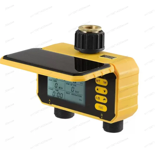 

Solar Automatic Irrigation Watering Device, Dual Channel Timed Smart Drip Irrigation System for Home Garden