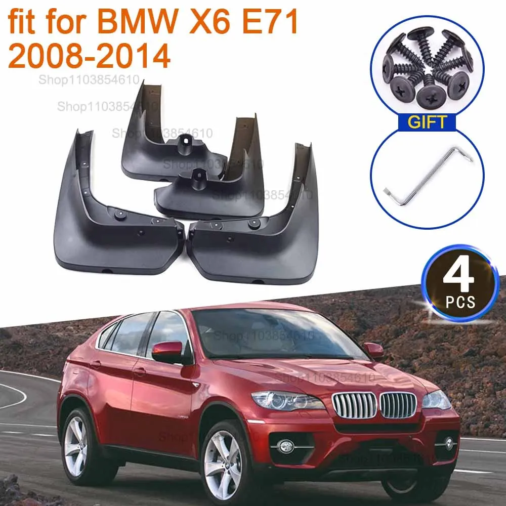 

Mudflap for BMW X6 E71 2008~2014 Mudguard Fenders Splash Guards Front Rear Wheel Car Stying Accessories XDrive35d 2013 2009 2011