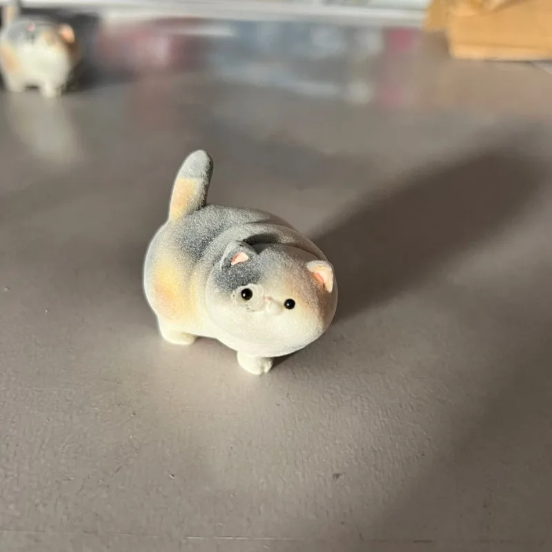 J.DREAM Japan Gashapon Cute HMA Flocking Cat Figure Anime Miniature Items Capsule Toys Kawaii Model Girls Gift