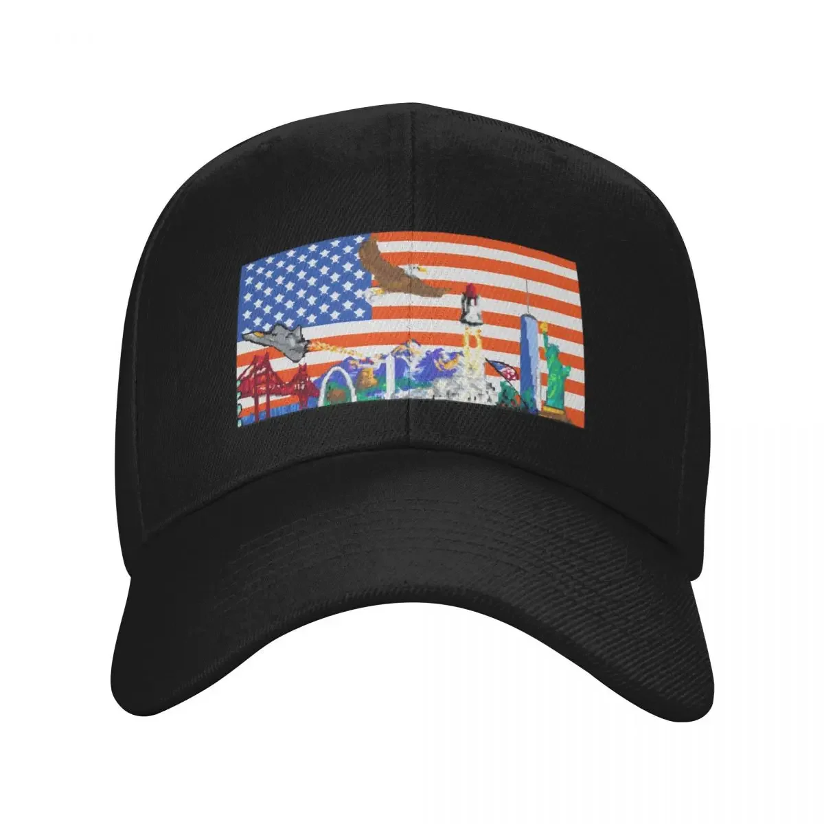 

AmericanFlag r/place 2022 artistic rendition merch Baseball Cap sailor cap for men tactical cap dad hat Men Hats Women's