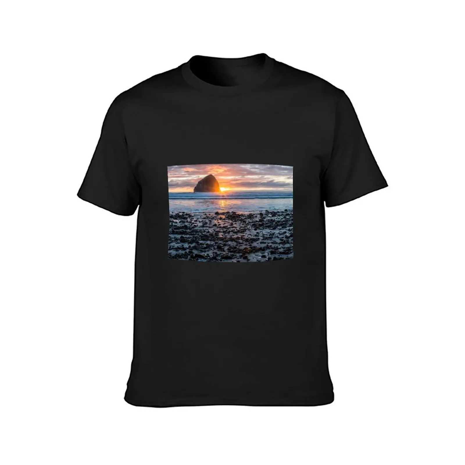 Haystack Rock, Cape Kiwanda, Pacific City at Sunset T-Shirt sweat animal prinfor boys Men's t-shirts