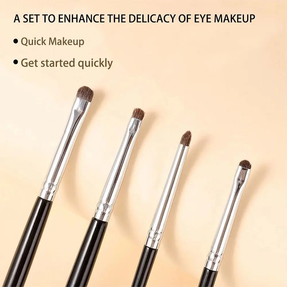 4 stks/set Kleine Hoek Oogschaduw Borstels Ooglid Markeerstift Zacht Haar Make-Up Kwasten Liggen Zijderups Nauwkeurige Detail