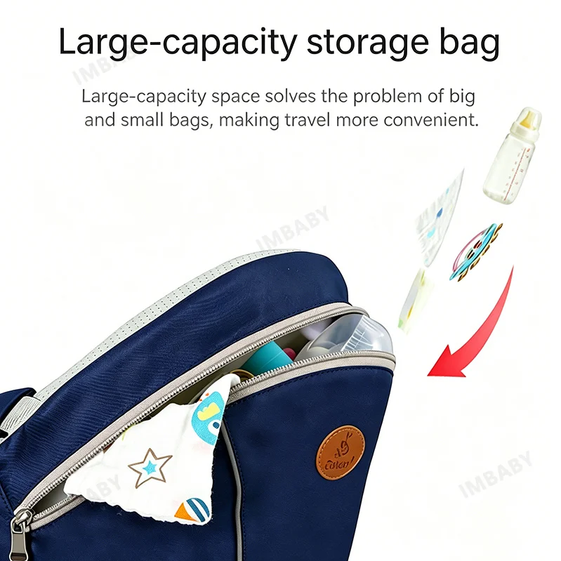 New IMBABY 0-48 Months Baby for Ergonomic Kangaroo Ultifunctional Waist Stool One-shoulder with Hip Seat Baby Wrap Sling Travel view 3