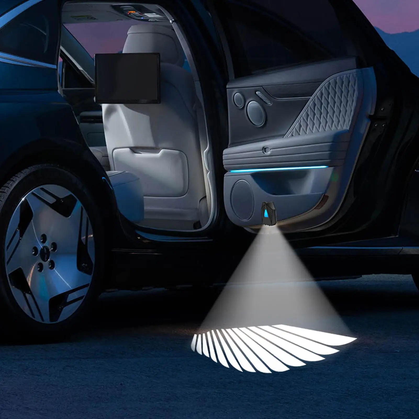 

Car Door Lights Logo Projector Logo Lights For Car Doors Dynamic Bulb With Angel Wing Shadow No Drilling For Men Women Interior
