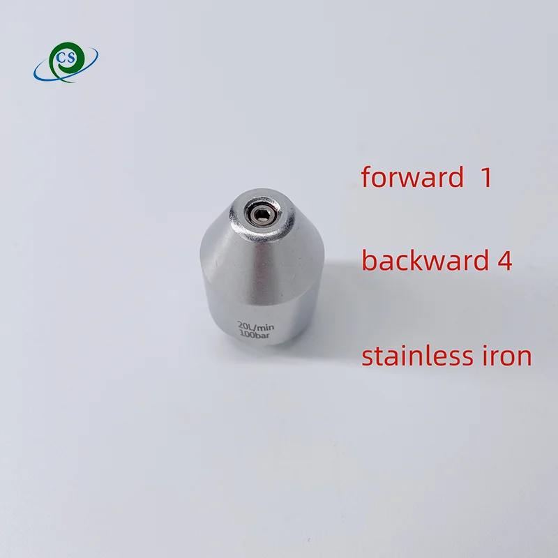 SS Front 1 Rear 4 Holes 5000 Psi Mini Pipe Rotating Jet Cleaning Nozzle 1/4' Female Sewer Unblocking Cleaning Sludge Kit 15-40L