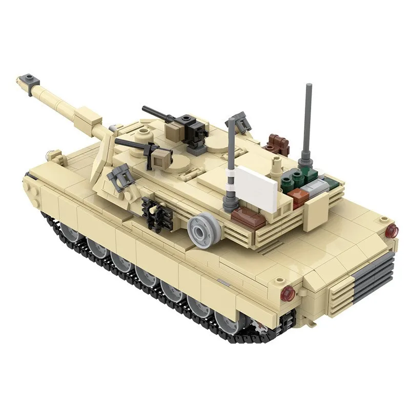 MOC Moderne Militärserie Kriegsausrüstung M1A2 Abrams Panzer Baustein-Modell DIY Kinder-Puzzle Montage-Spielzeug Geburtstagsgeschenk – Detail 4