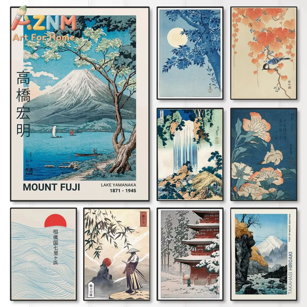 

1pc Japan Takahashi Yuming Yamanaka Lake Mount Fuji Canvas Print Cherry Blossoms Wall Art Posters for Modern Rooms Home Decor