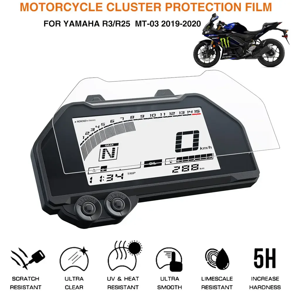 Motorcycle Accessories Instrument Protective Film Dashboard Screen Protector For Yamaha YZFR3 YZFR25 YZF R3 R25 MT03 MT 03 2020+