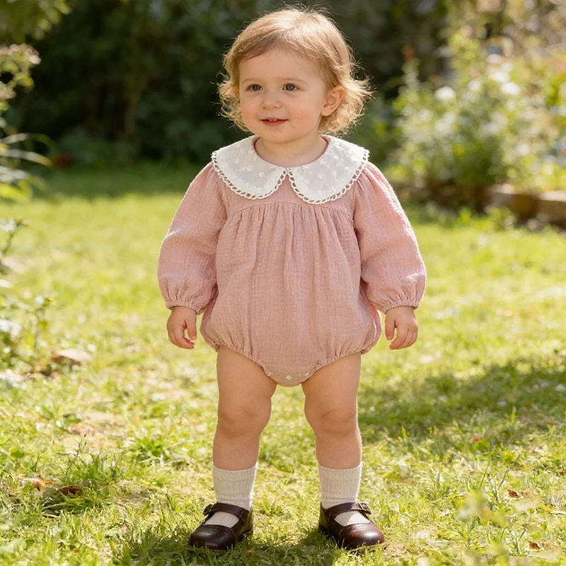 

Новинка 2023 года, весенний комбинезон для маленьких девочек, хлопковые комбинезоны с длинными рукавами для новорожденных девочек, детская одежда для детей 0-24 месяцев