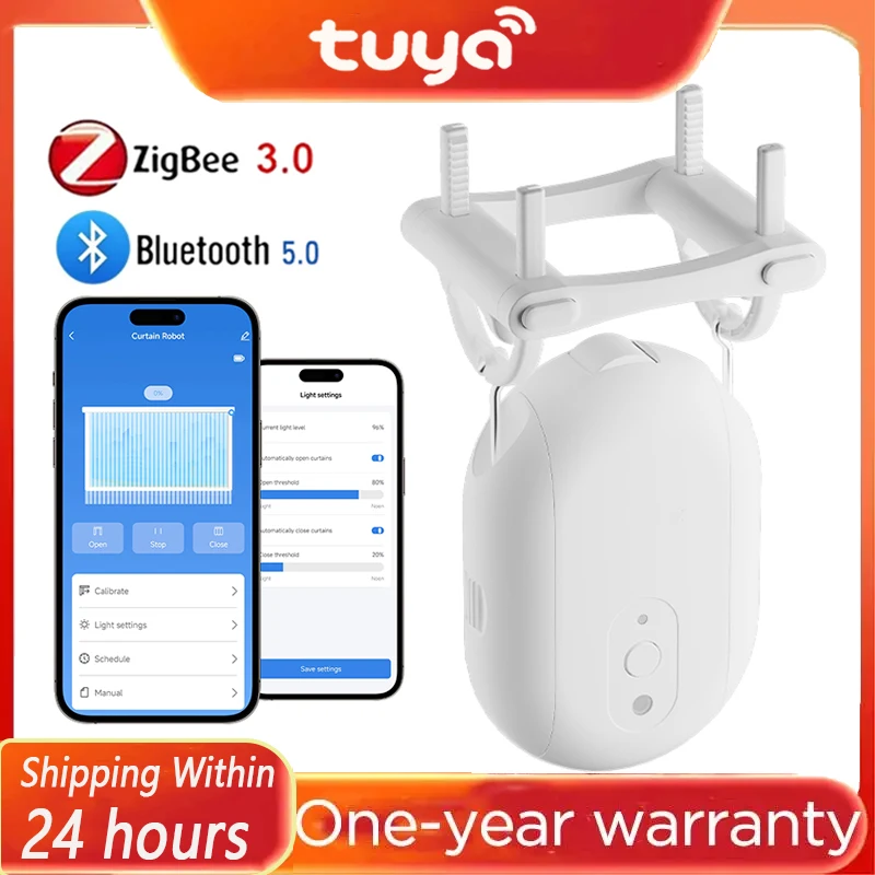 

Tuya Smart Rail Curtain Robot Zigbee/Bluetooth smart curtain motor smart wifi curtain robot with Hooks curtain robot zigbee