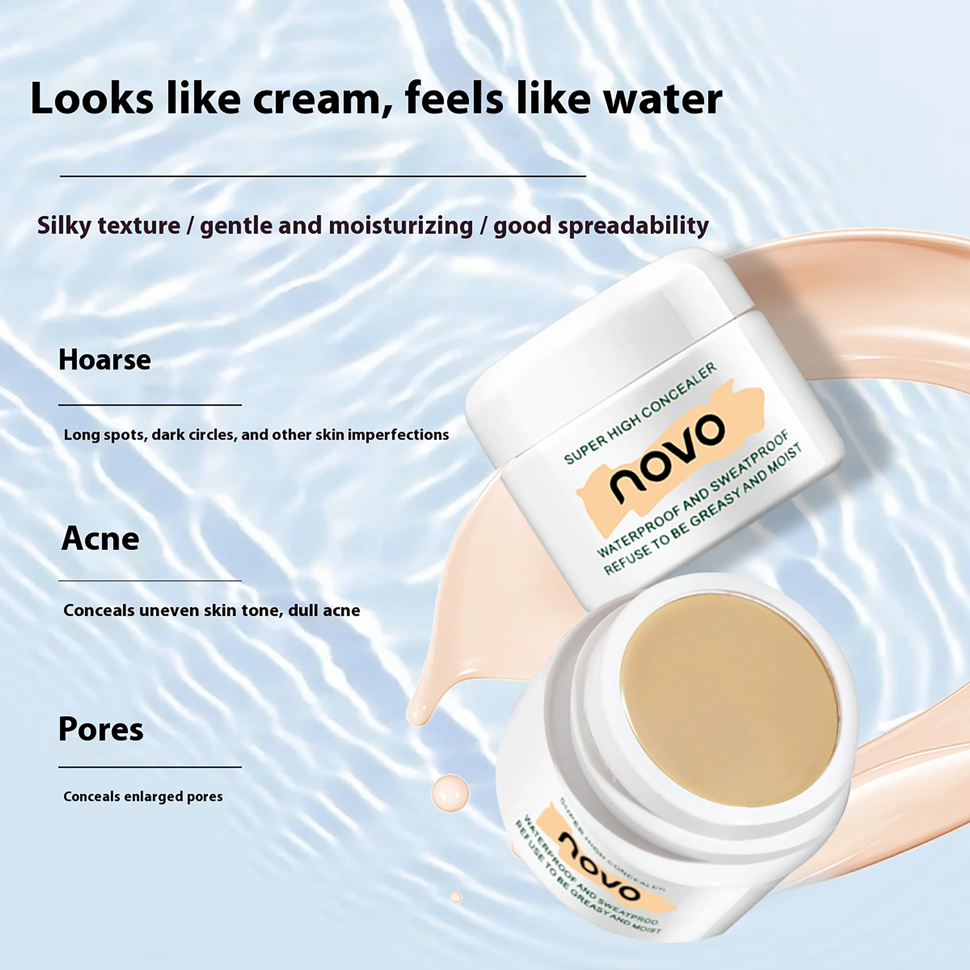 Corretivo impecável para hollows under-eye, olheiras, manchas faciais e marcas de acne. Adequado para uso diário e presente.