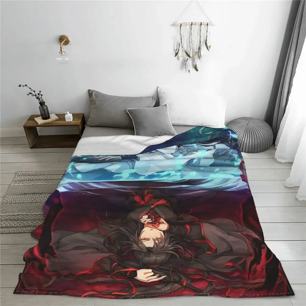 Anime Mo Dao Zu Shi The Untamed Blanket Lan Zhan Wei Wuxian Soft Throw Blanket for Travel Bedroom Quilt